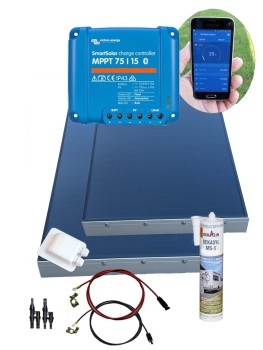 MPPT Solaranlage 220 Watt Wohnmobil Victron SmartSolar 75/15 Alu Spoiler